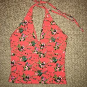 Floral Halter Top (Coral)